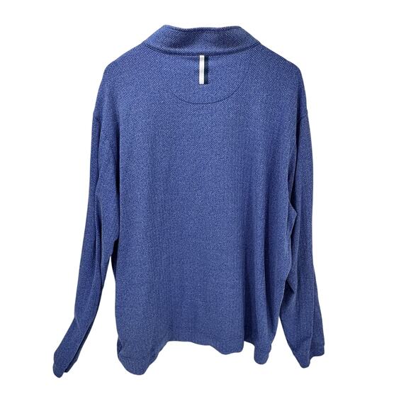 Rhoback 1/4 Zip Mens 3XL Blue Herringbone Pullover Golf Activewear - Picture 4 of 7